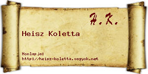 Heisz Koletta névjegykártya